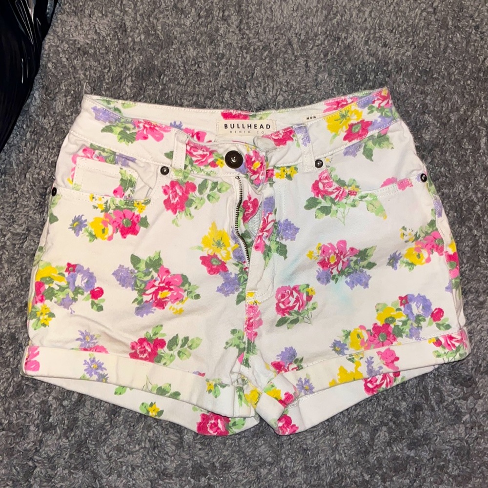 Floral Denim Shorts